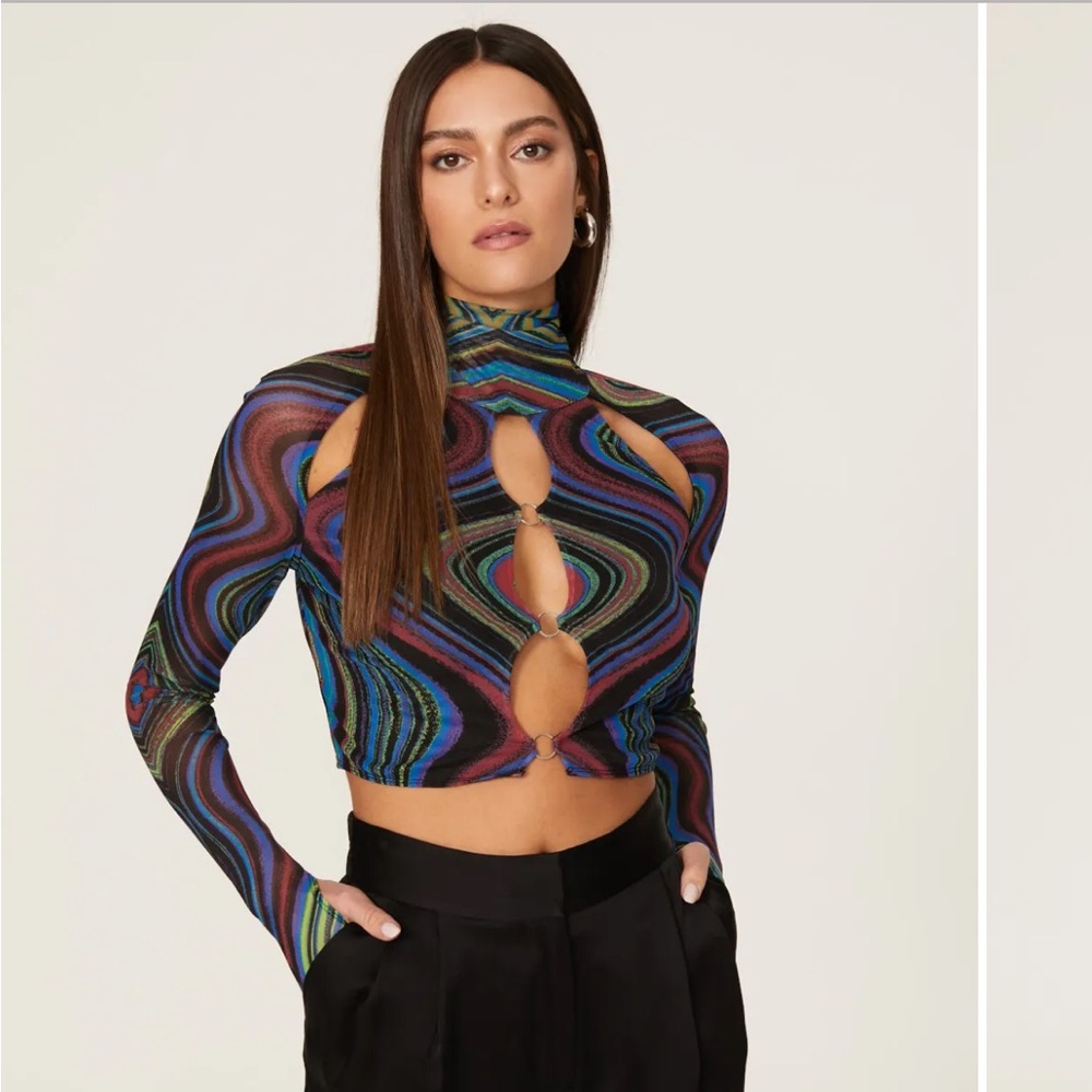 AFRM Maui Swirl Mesh Top